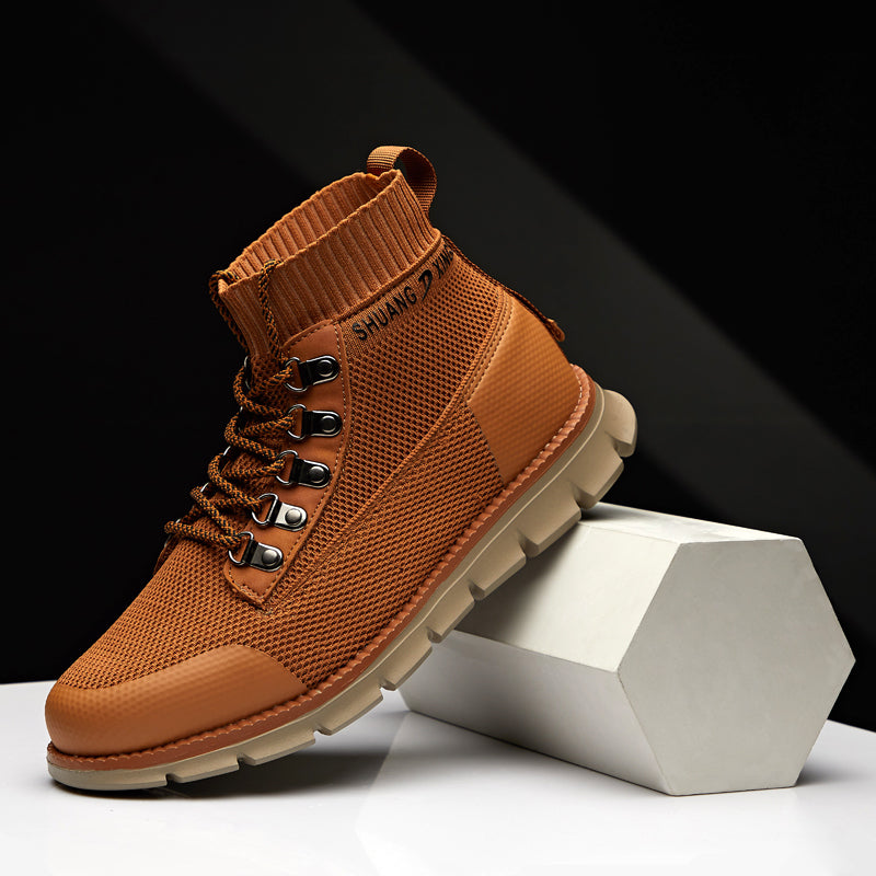 ⏰LAST DAY - 50% OFF🛒Men's Lightweight Knit Chukka Boots – Mid-Top Sneakers with Memory Foam Perfect for Outdoor Adventures & Casual Wear